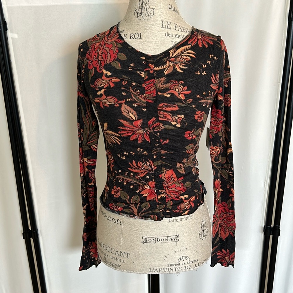 NWT Free People Fall Floral Long Sleeve Top